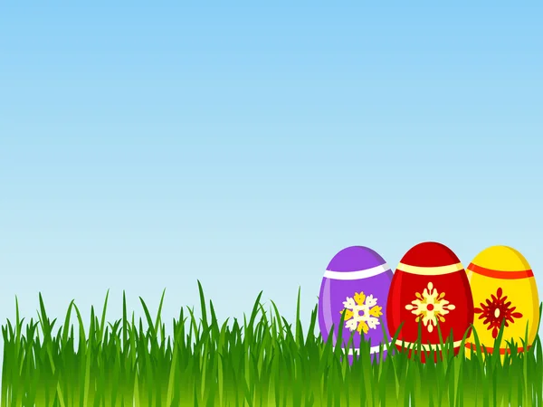 Húsvéti tojás fűben — Stock Vector