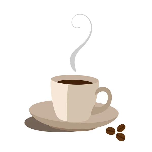 Kávécsésze és kávébab — Stock Vector