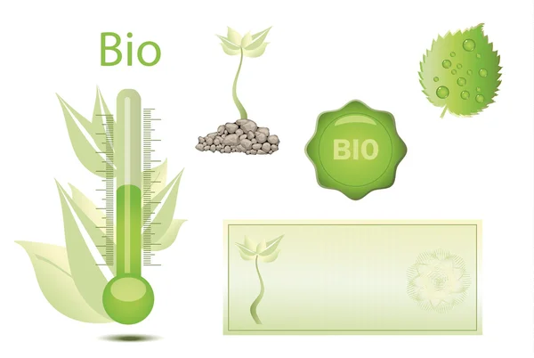 Bio thermomètre coupon — Image vectorielle