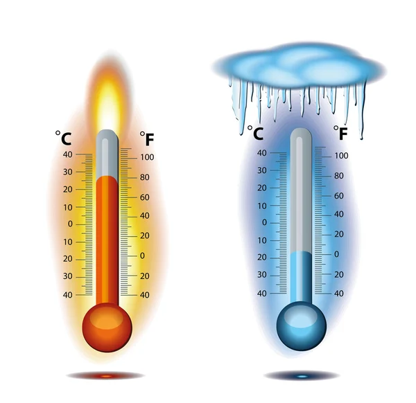 Θερμόμετρο φωτιά πάγου διάνυσμα — Διανυσματικό Αρχείο