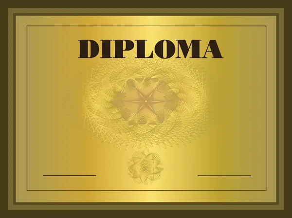 Diploma de oro, Plantilla de vector de marco — Archivo Imágenes Vectoriales