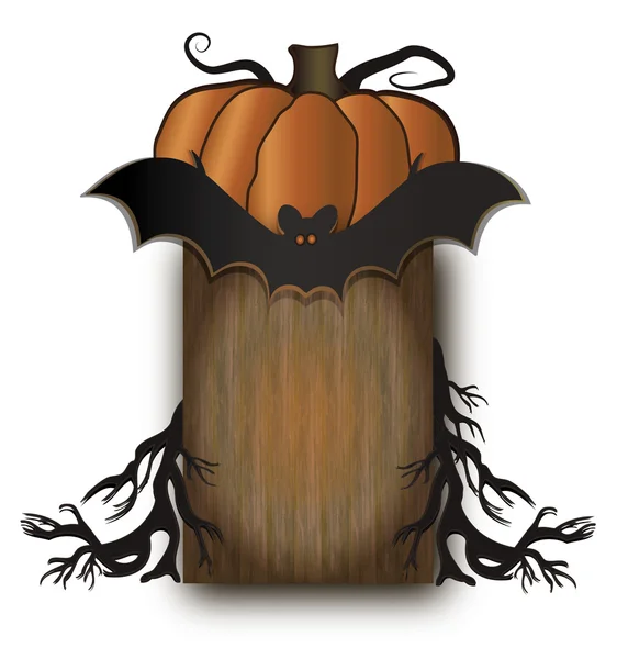 Tablero de madera Halloween — Vector de stock