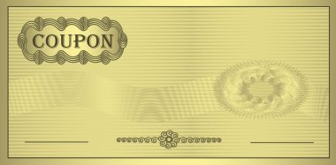 Raster Coupon gold ornament certificate template clipart