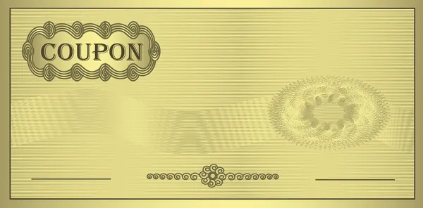 Raster coupon gold ornament zertifikat vorlage — Stockfoto