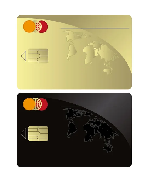 Raster πιστωτική κάρτα μαύρο χρυσό πρότυπο — Φωτογραφία Αρχείου