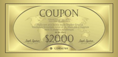 Vector Coupon Gold globe clipart