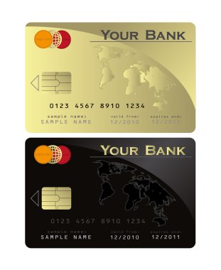 Vector Credit card Black Gold template clipart