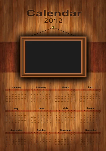 2012 calendar wood — Stock Vector