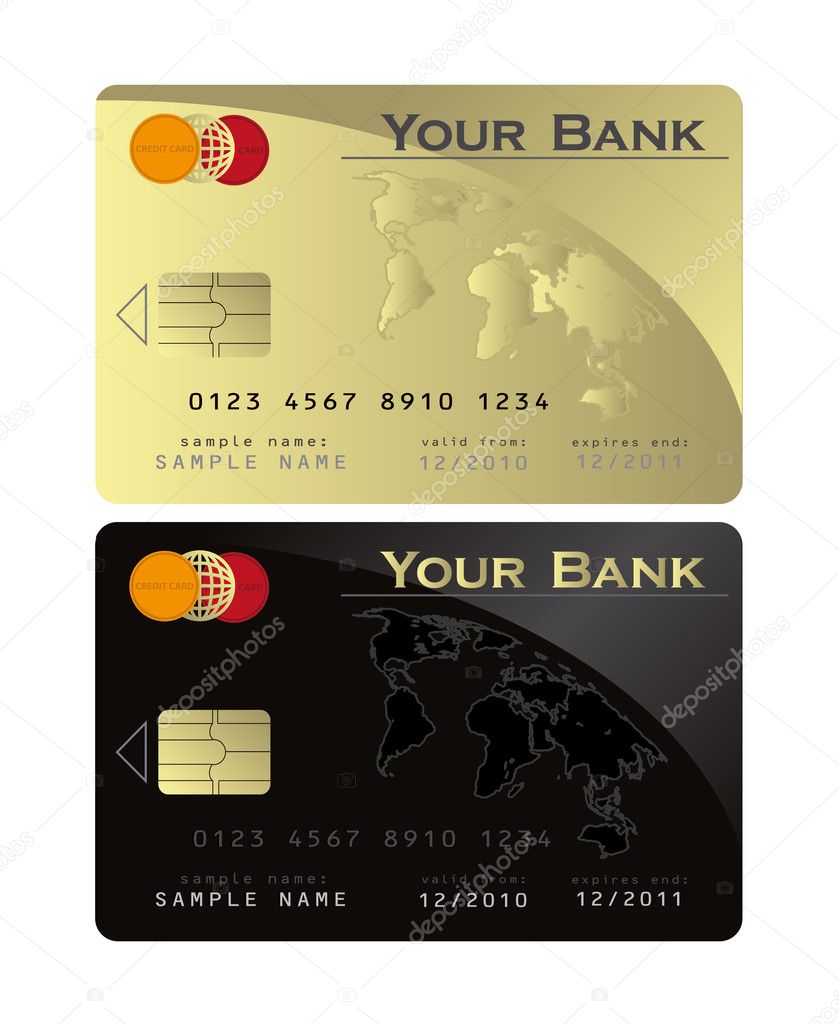 Vector Credit card Black Gold template