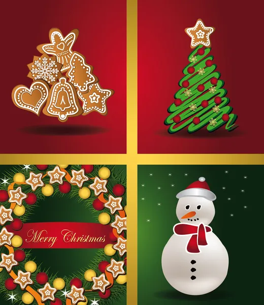 Christmas cards Windows — Stock Vector