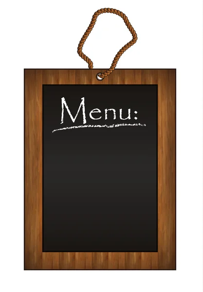 Raster schoolbord frame hout menu zwart — Stockfoto