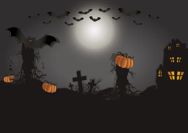 Cartão de Halloween horizontal — Vetor de Stock