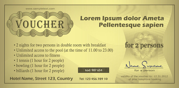 Vector Voucher gold coupon template