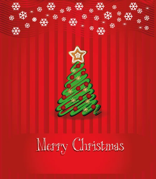 Merry Christmas congratulation vector, Red background — Stock Vector