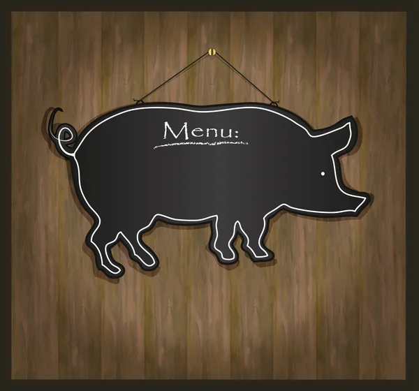 Raster yazı tahtası domuz Restoran Menü kartı — Stok fotoğraf