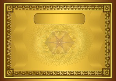 Raster Certificate Diploma gold frame clipart