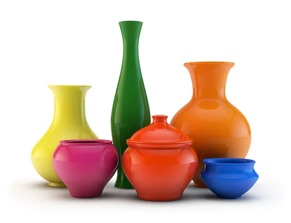 Samenstelling van kleur vazen — Stockfoto