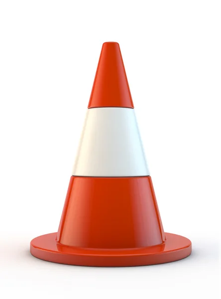 Red traffic cone isolated — Stock Photo, Image