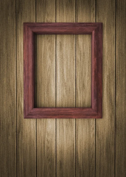 Quadro no fundo de madeira — Fotografia de Stock