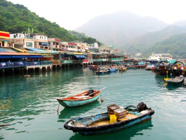 Small port on an island in China clipart