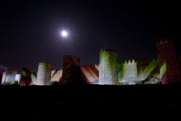 Wall illuminated by artificial light — Stok fotoğraf