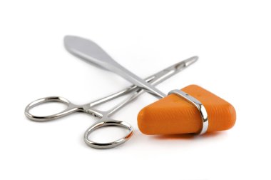 Hemostat and Reflex Hammer clipart