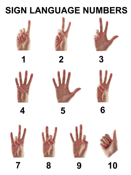 Números da língua de sinais — Fotografia de Stock