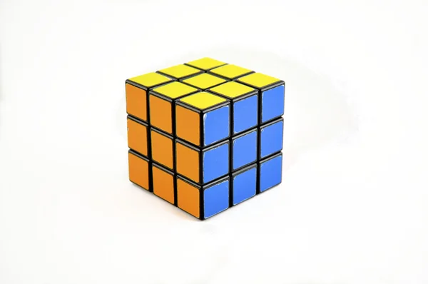 3 x 3 kubus opgelost Stockafbeelding