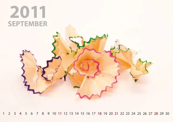 2011 szeptember calendar — Stock Fotó