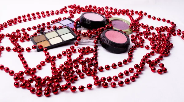 Kit de maquiagem cosmética com — Fotografia de Stock