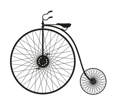 Silhouette of an old bicycle clipart