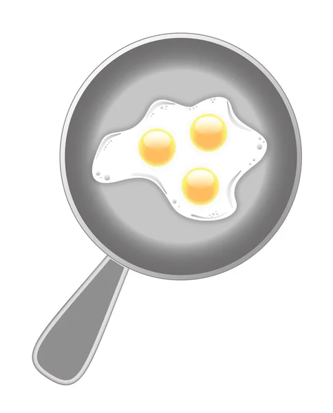 Stekta ägg på stekpanna — Stockfoto