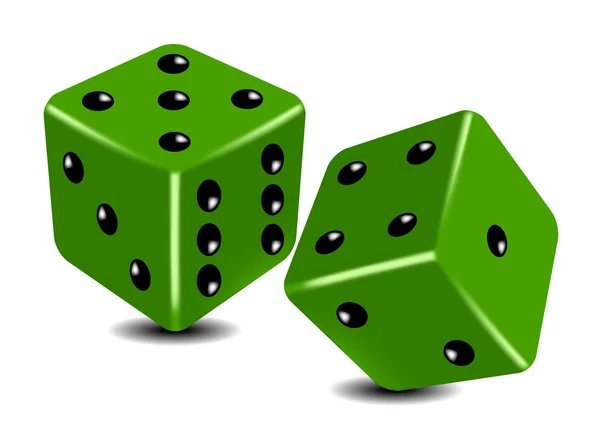 Grüne Spielwürfel — Stockvektor