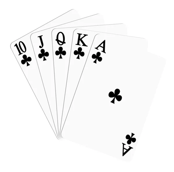 Jouer aux cartes - clubs — Image vectorielle