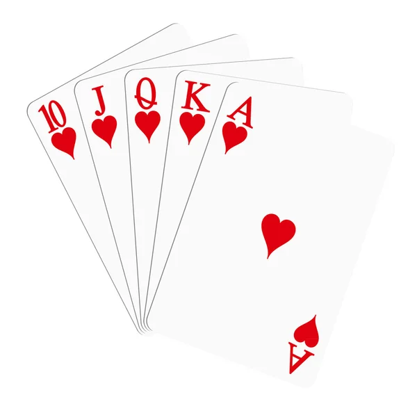 Hrací karty - srdce — Stockový vektor