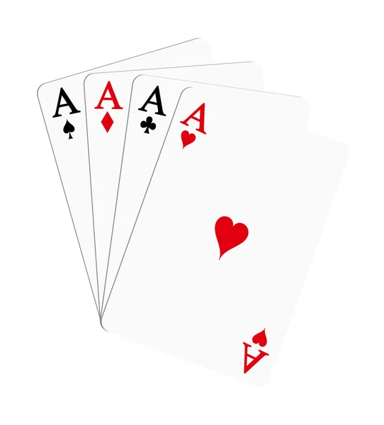 Jogando cartas - Ases — Vetor de Stock