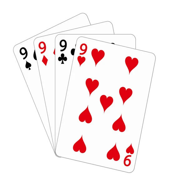 Speelkaarten - negen — Stockvector