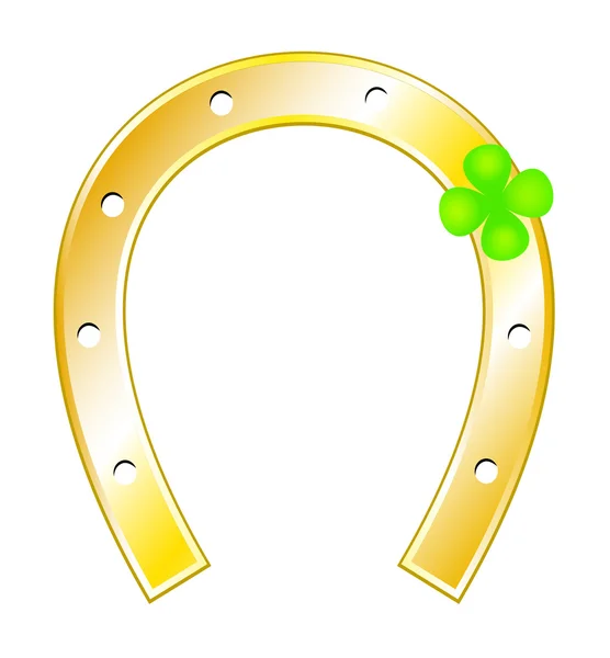 stock vector Lucky charms - Horseshoes and clover with four leaf