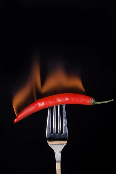 Spalanie czerwona papryka chili — Zdjęcie stockowe