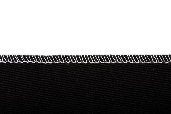 Macro de una costura en stoff negro — Foto de Stock