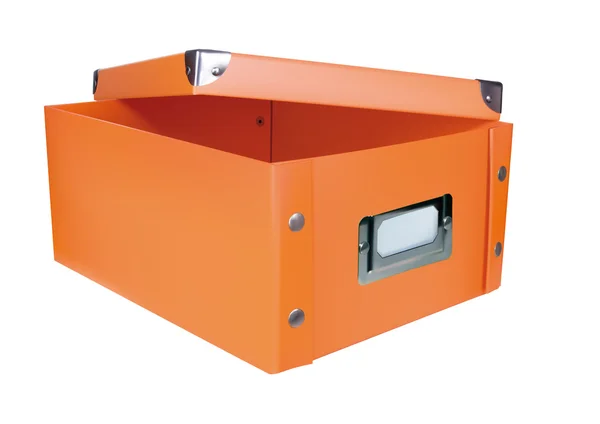 Orange opened storage box — Stock Vector