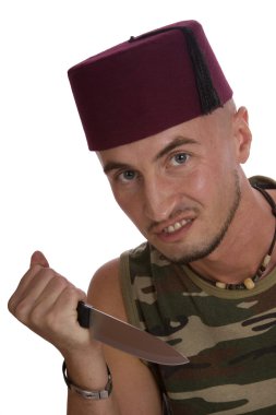 kızgın adam bıçağı ile