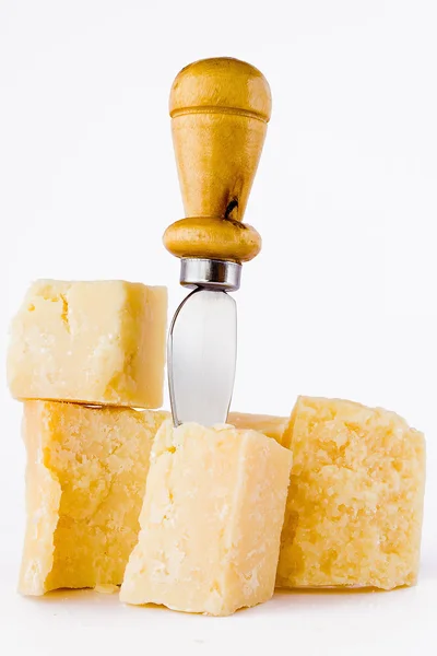 stock image Knife and parmesan