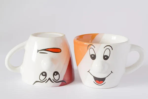 stock image Two cup with expression