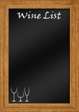 şarap listesi yazı tahtası