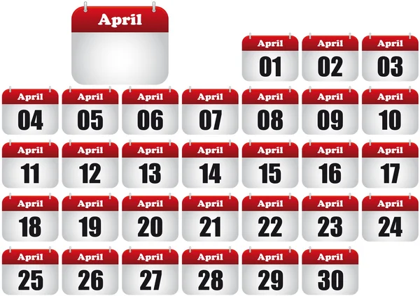 April calendar — Stock Vector