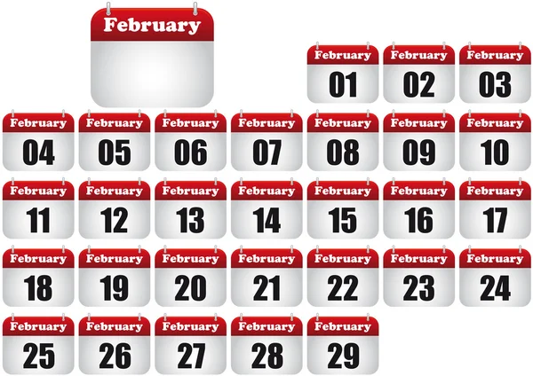February calendar — Stock Vector