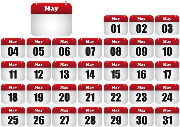 Calendário Maio — Vetor de Stock