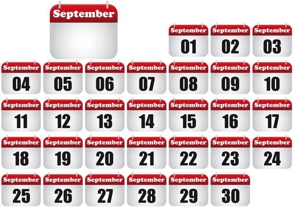 September calendar — Stock Vector