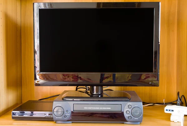 Television, vcr and dvd player — Stock Photo, Image